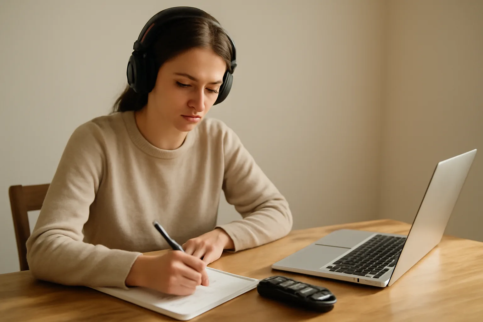 Digital court reporter transcribing in Idaho home office